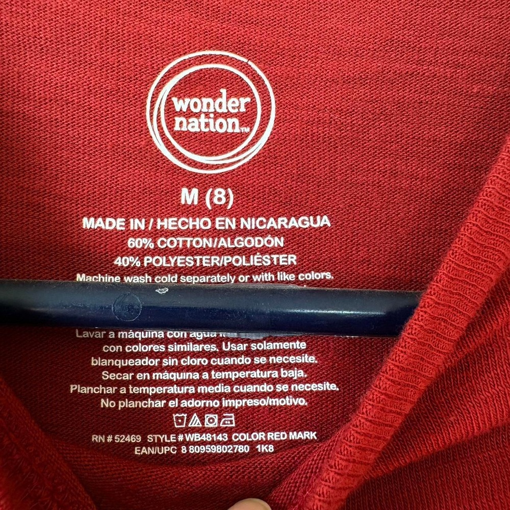 Wonder Nation Boys Red Long Sleeve Pocket Tee Size 8 - Picture 3 of 3